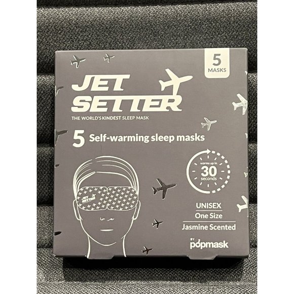 Pop mask Jet Setter 5 Self-Warming Sleep Masks One Size - Jasmine Scented Unisex - Picture 1 of 5